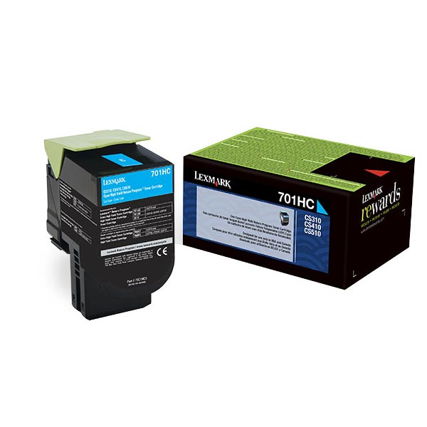 Lexmark 70C1HC0 (Lexmark #701HC) Cyan OEM Toner Cartridge