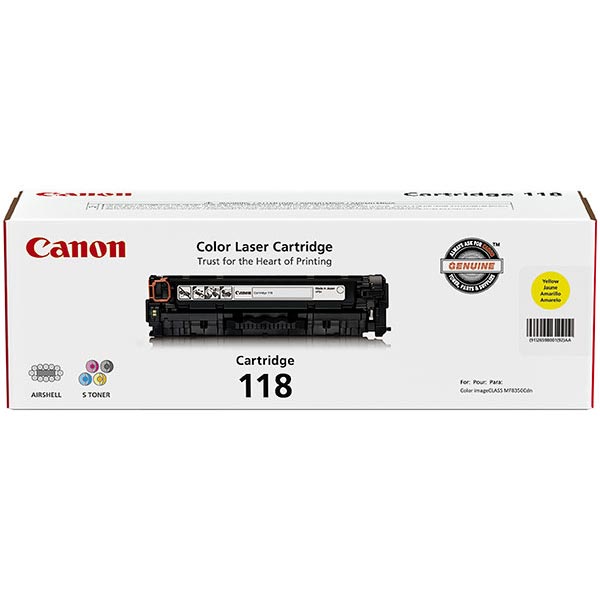 Canon 2659B001AA (Canon 118) Yellow OEM Laser Toner Cartridge