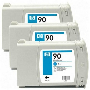 HP C5083A (HP 90) Cyan OEM Ink Cartridge (3 pk)