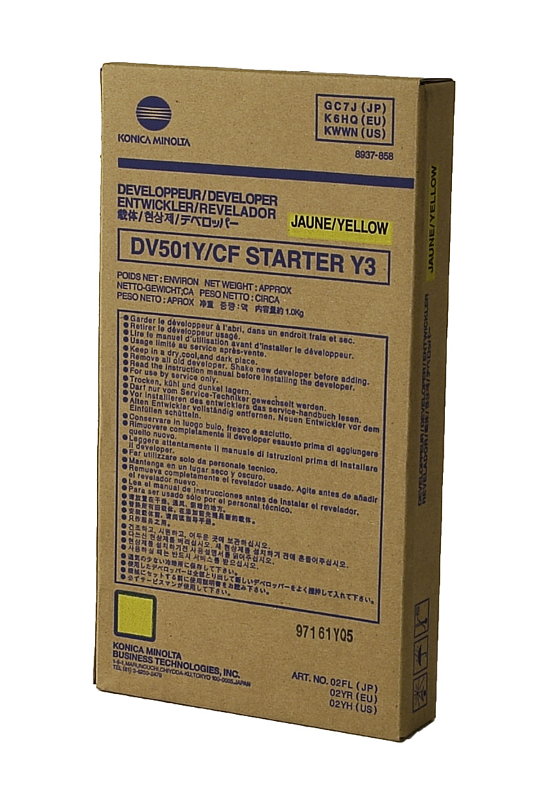 Konica Minolta 8937-858 (DV-501Y) Yellow OEM Developer