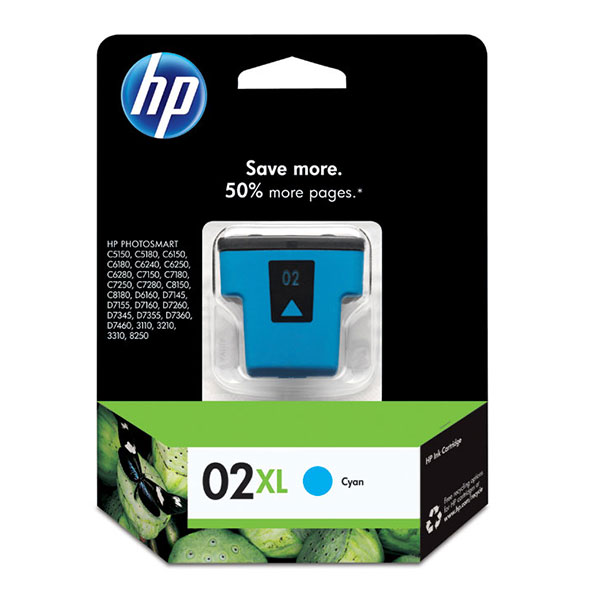 HP C8730WN (HP 02XL) Cyan OEM Ink Cartridge