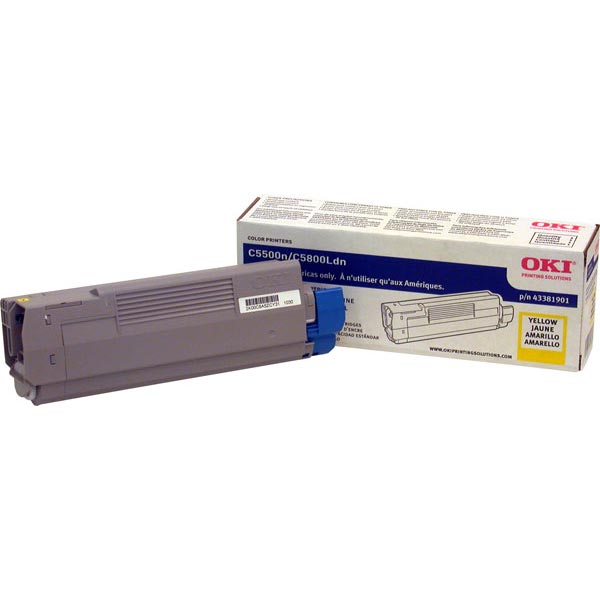 Okidata 43381901 (Type C8) Yellow OEM Toner