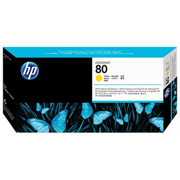 HP C4823A (HP 80) Yellow OEM Printhead / Cleaner