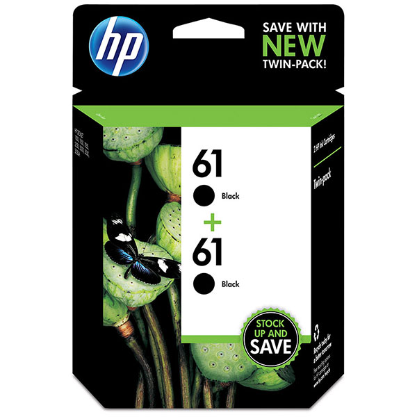 HP CZ073FN (HP 61) Black OEM Inkjet Cartridges (2 each)