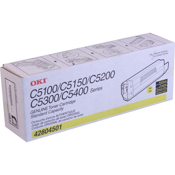 Okidata 42804501 Yellow OEM Laser Toner Cartridge