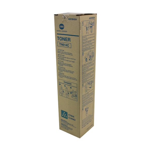 Konica Minolta A0VW434 (TN-614C) Cyan OEM Toner Cartridge