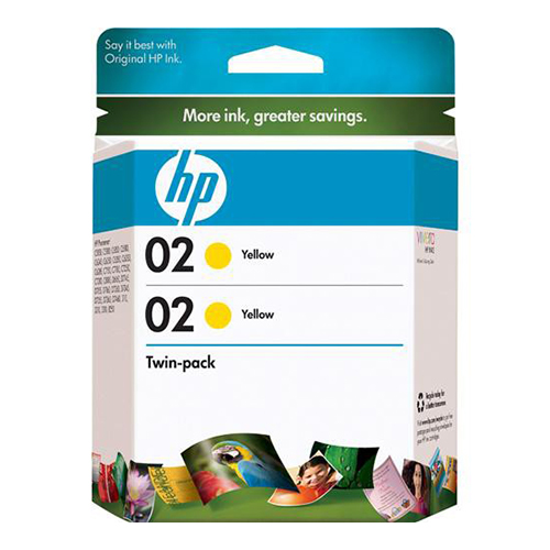 HP CD998FN (HP 02) Yellow OEM Inkjet Cartridge (2 pk)