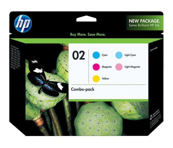 HP CC604FN (HP 02) MuLighti-Pack OEM Inkjet Cartridge (Combo Pack)